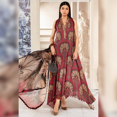 SR-MB444 Digital Printed Unstitched Lawn Suit 3pc With Lawn Digital Printed Dupatta