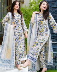 LF-D349 Digital Printed Lawn Suit 3pc With Lawn Digital Printed Dupatta