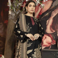 SR-1090 Unstitched Fully Embroided Dhanak Suit With Wool Shawl