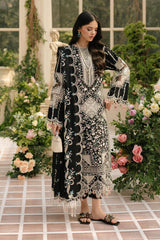LF-BIL06 Lawn Embroidered 3pc Suit With Bamber Chiffon Embroidered Dupatta