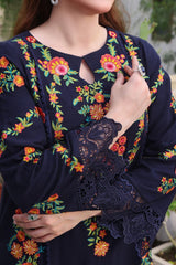 LF-225 Lawn Embroidered 3pc Suit With Cotton Lawn Digital Printed Dupatta