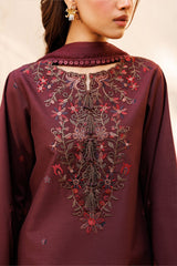LF-IZ236 Neckline & Sleeves Embroidered Digital Printed Lawn Suit 3pc With Monar Digital Printed Dupatta