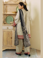 SR-ZS57 Unstitched Fully Embroided Lawn Suit With Cotton Lawn Dupatta