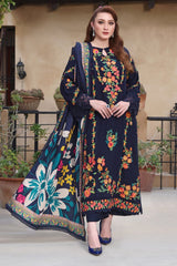 LF-225 Lawn Embroidered 3pc Suit With Cotton Lawn Digital Printed Dupatta