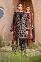 SR-MB466 Unstitched Digital Printed Lawn Suit 3pc With Voil Lawn Digital Printed Dupatta & Embroidered Patches