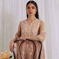 SR-53 Unstitched Embroidered Lawn Suit With Organza Embroidered Dupatta