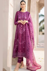 SR-CS84 Lawn Unstitched Embroidered 3pc Suit With Organza Embroidered Dupatta