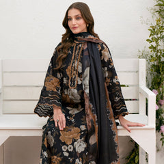 SR-BQ02 Digital Printed Khaddar Suit 3pc with Khaddar Digital Printed Dupatta & Embroidered Patches