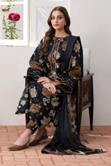 SR-BQ02 Digital Printed Khaddar Suit 3pc with Khaddar Digital Printed Dupatta & Embroidered Patches