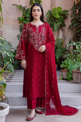 LF-BT2700 Unstitched Fully Embroidered Lawn Suit With Embroidered Bamber Chiffon Dupatta