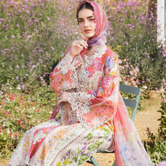 SR-MB468 Unstitched Digital Printed Lawn Suit 3pc With Voil Lawn Digital Printed Dupatta & Embroidered Patches