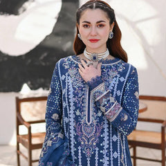 SR-SP2545 Unstitched Embroidered Lawn 3pc Suit With Organza Embroidered Dupatta