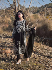 LF-AN159333 Unstitched Embroidered Lawn Suit 3pc With Bamber Chiffon Embroidered Dupatta
