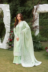LF-SN2675 Unstitched Fully Embroidered Lawn Suit With Embroidered Organza Dupatta