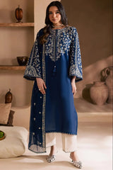 LF-BT2835 Unstitched Fully Embroidered Lawn Suit With Embroidered Bamber Chiffon Dupatta