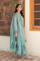 LF-MB2845 Unstitched Fully Embroidered Lawn Suit With Fully Embroidered Lawn Dupatta