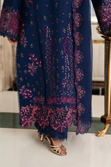 LF-RR2930 Dhanak Unstitched Fully Embroided Chikenkari 3pc Suit With Fully Embroided Dhanak Shawl