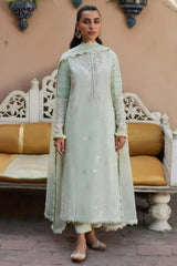 LF-ZH807 Unstitched Fully Embroidered Lawn Suit With Embroidered Bamber Chiffon Dupatta