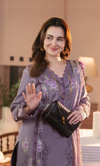 LF-JD2680 Lawn Unstitched Embroidered 3pc Suit With Lawn Digital Printed Dupatta