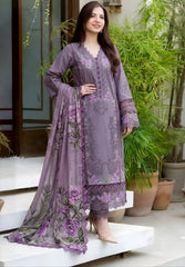 LF-JD2680 Dhanak Unstitched Embroidered 3pc Suit With Diamond Wool Printed Shawl
