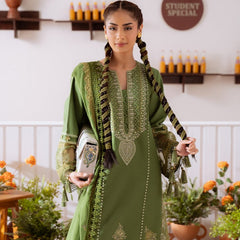 SR-CO514A Unstitched Embroidered Lawn Suit With Embroidered Cotton Net Dupatta