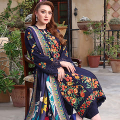 LF-225 Lawn Embroidered 3pc Suit With Cotton Lawn Digital Printed Dupatta