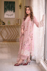 LF-AS2735 Lawn Unstitched Embroidered 3pc Suit With Lawn Embroidered Dupatta