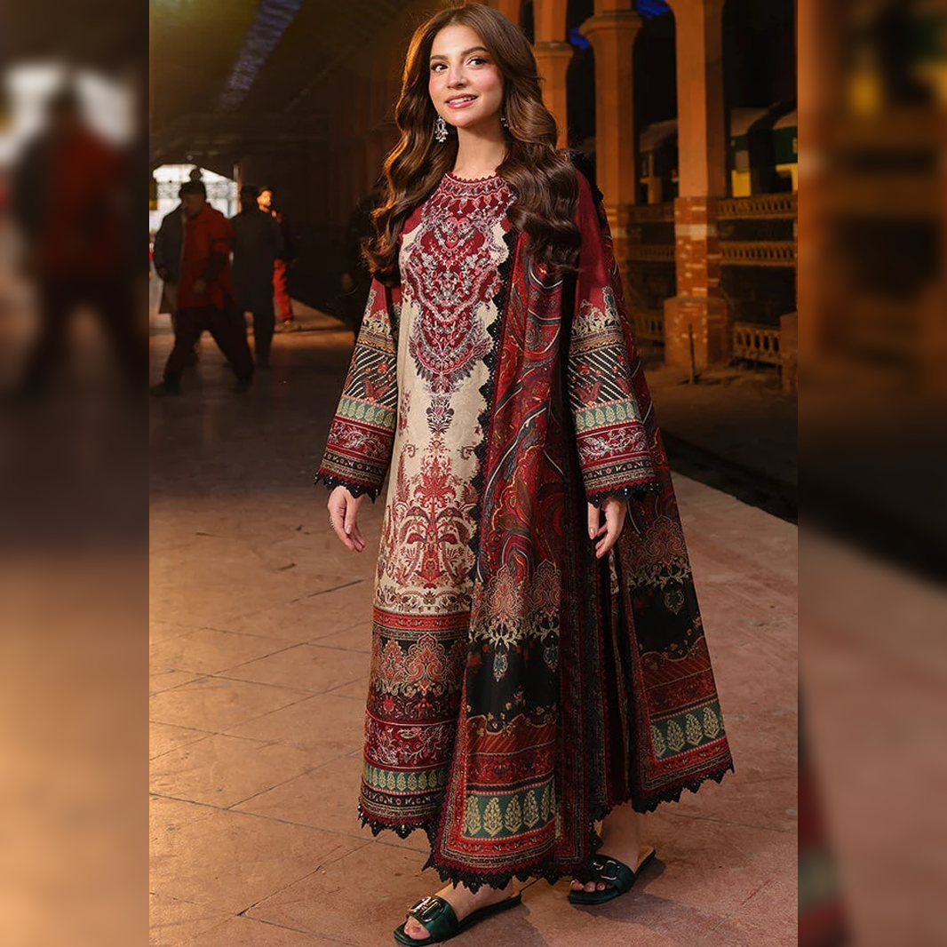 LF-280 Unstitched Digital Printed Lawn Suit 3pc With Digital Printed Lawn Dupatta