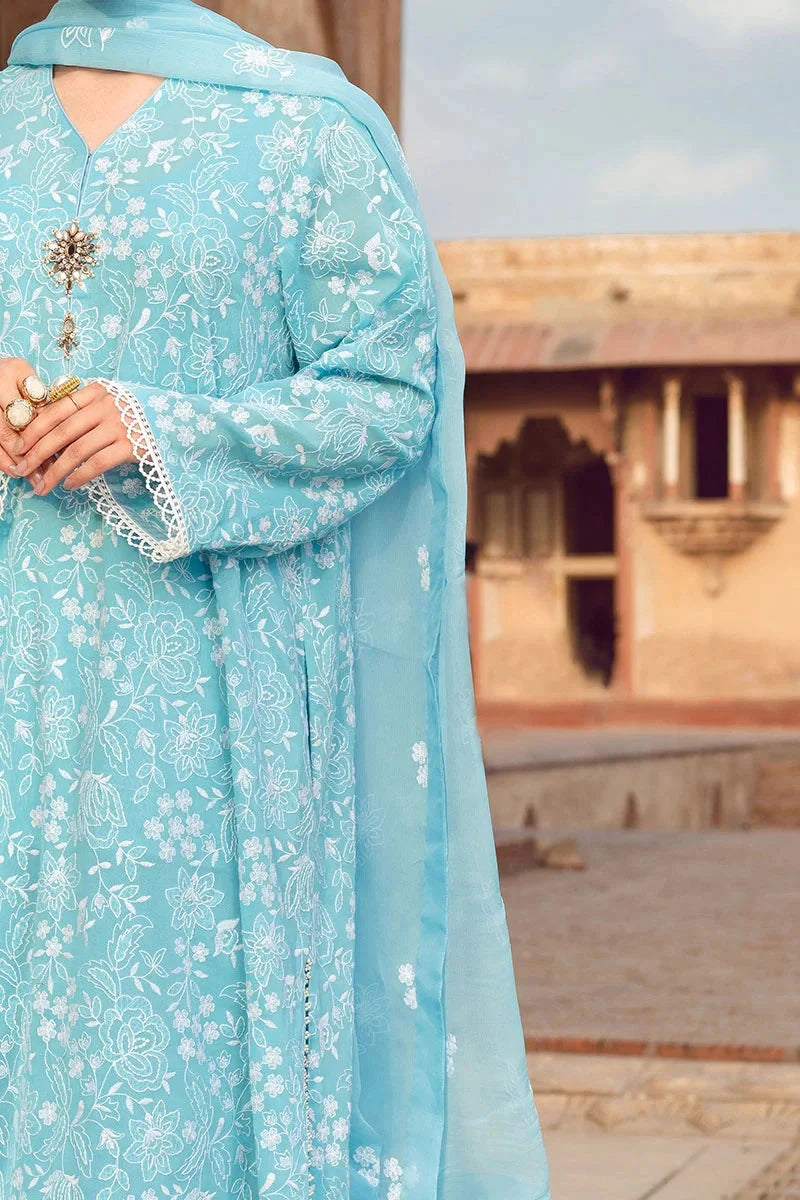 LF-BR08 Lawn 3Pc Embroidered Suit with Bamber Chiffon Embroidered Dupatta