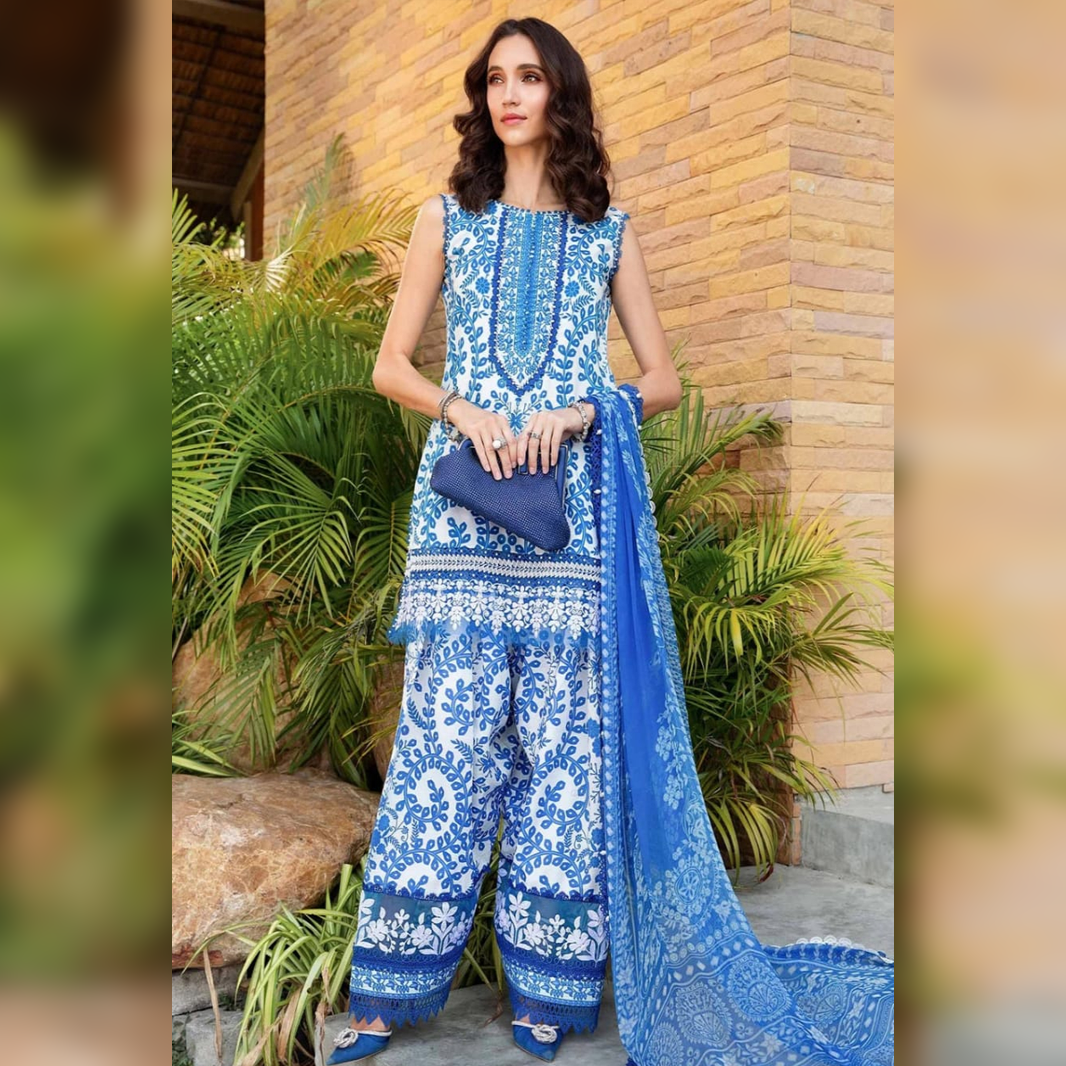 SR-MB462 Digital Printed Lawn Suit 3pc with Lawn Digital Printed Dupatta