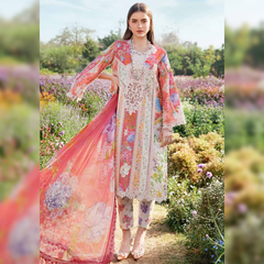 SR-MB468 Unstitched Digital Printed Lawn Suit 3pc With Voil Lawn Digital Printed Dupatta & Embroidered Patches