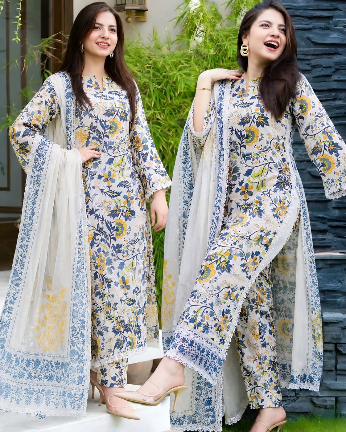 LF-D349 Digital Printed Lawn Suit 3pc With Lawn Digital Printed Dupatta