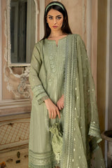 LF-SN60 3Pc Sequence Embroidered Lawn Suit With Sequence Embroidered Organza Dupatta