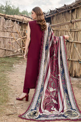 SR-HR515 Dhanak Embroidered Suit With Digital Printed Woolen Shawl