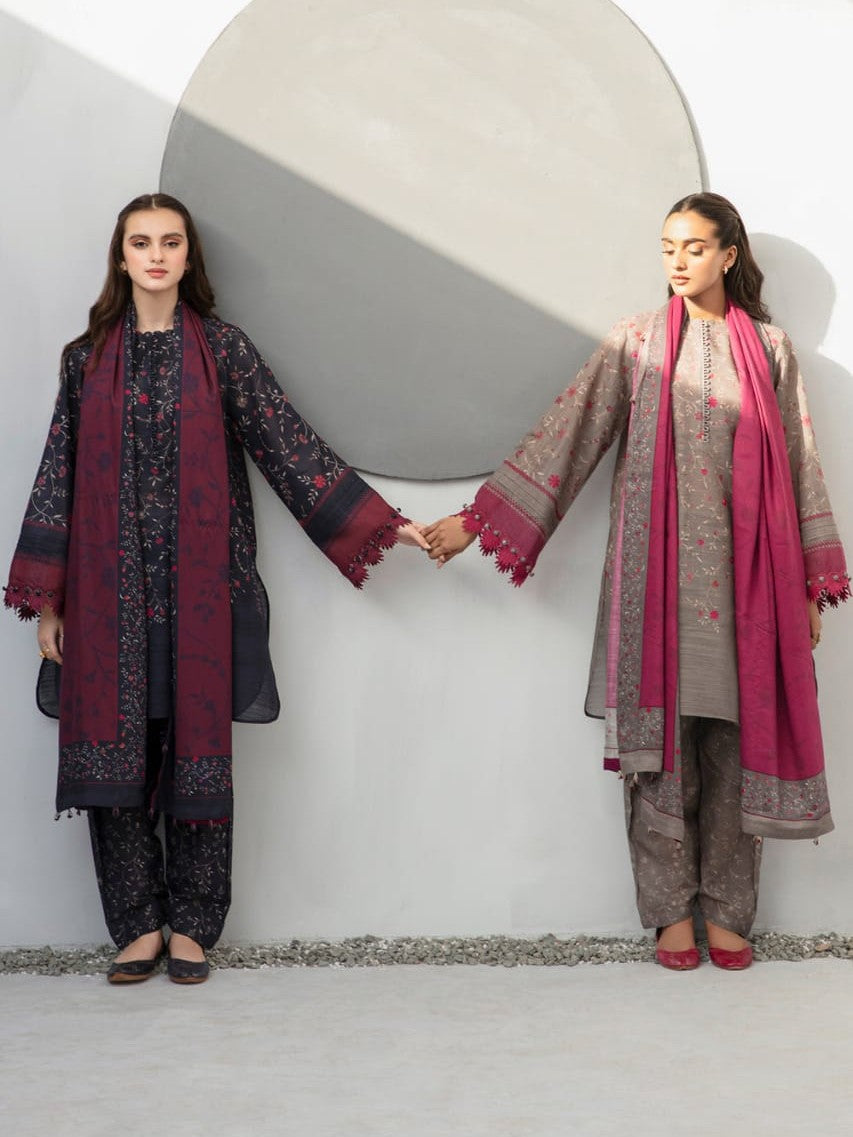 SR-BQ405 Digital Printed Khaddar 3Pc Suit With Digital Printed Khaddar Dupatta
