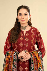 LF-MT26 Unstitched Embroidered Lawn 3Pc Suit With Monar Digital Printed Dupatta