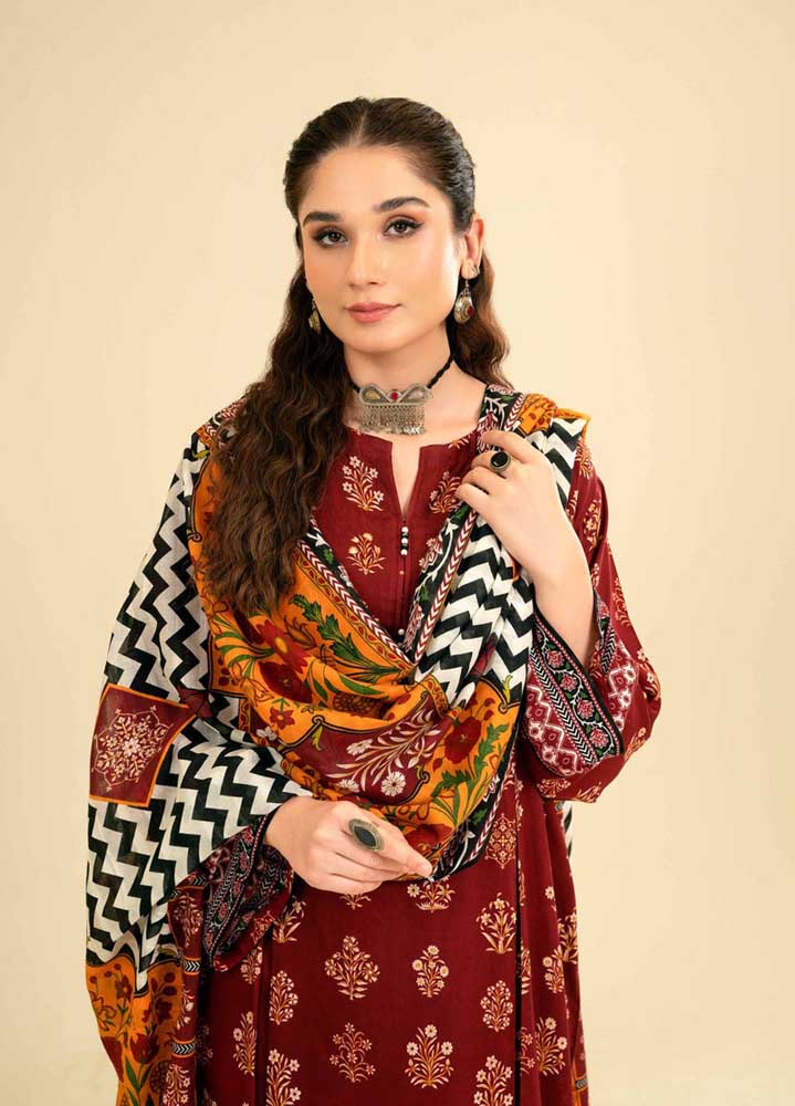 LF-MT26 Unstitched Embroidered Lawn 3Pc Suit With Monar Digital Printed Dupatta