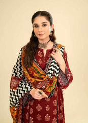 LF-MT26 Unstitched Embroidered Lawn 3Pc Suit With Monar Digital Printed Dupatta