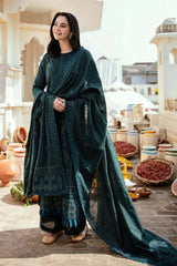 SR-MB935 Unstitched Fully Embroidered Dhanak Suit Embroidered Dhanak Shawl