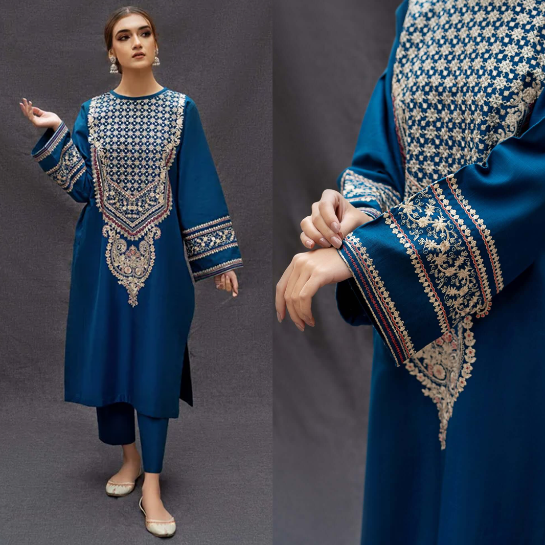 LF-69 Unstitched Lawn Embroidered 2Pc Suit