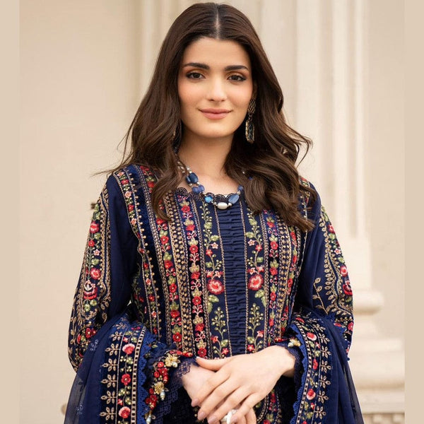 SR-MB965 Unstitched Embroidered Dhanak Wool Suit With Embroidered Dhanak Shawl