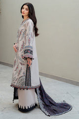 LF-JZ2865 Lawn Unstitched Embroidered 3pc Suit With Soft Monar Digital Printed Dupatta
