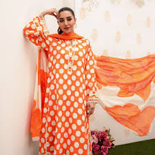 LF-BQ408 Digital Printed Unstitched Lawn Suit 3pc With Monar Digital Printed Dupatta