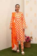 LF-BQ408 Digital Printed Unstitched Lawn Suit 3pc With Monar Digital Printed Dupatta