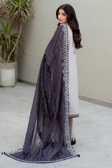 LF-JZ2865 Lawn Unstitched Embroidered 3pc Suit With Soft Monar Digital Printed Dupatta