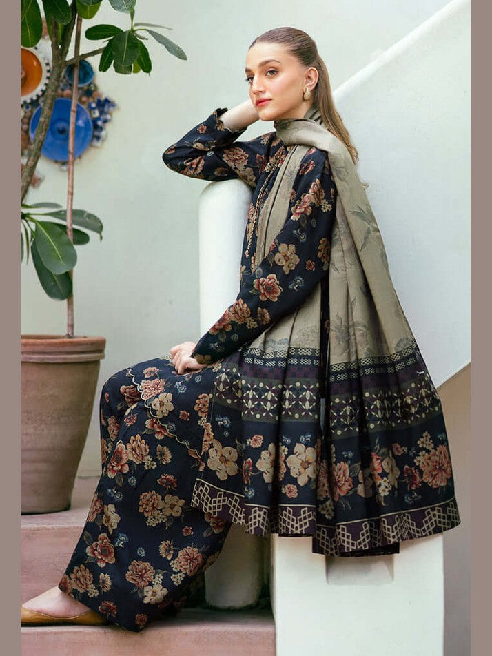 SR-BQ412 Digital Printed Lawn Suit 3pc With Lawn Digital Printed Dupatta