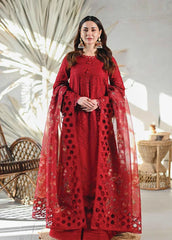 SR-2505 Unstitched Embroidered Lawn Suit With Embroidered Organza Cutwork Dupatta