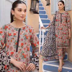 SR-CH06 Unstitched Digital Printed Lawn Suit 3pc With Digital Printed Lawn Dupatta