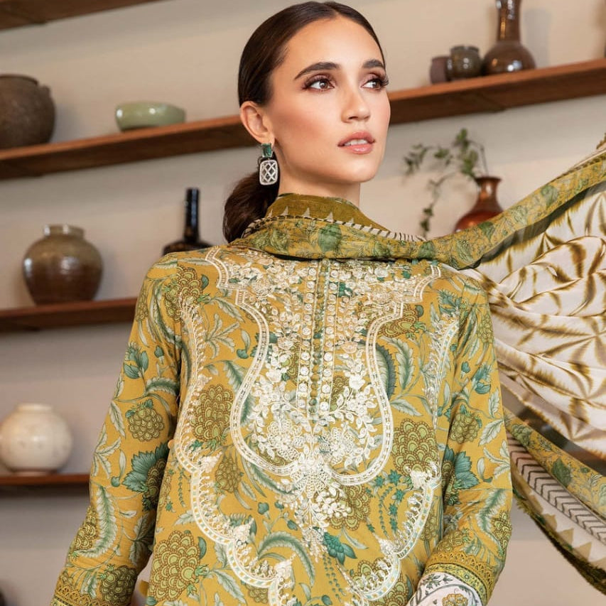SR-MB456 Digital Printed Lawn 3pc Suit With Digital Printed Lawn Dupatta