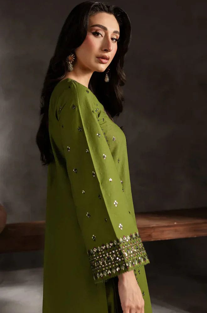 LF-89333 Lawn Embroidered 3pc Suit With Bamber Chiffon Embroidered Dupatta